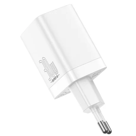 Incarcator Retea Baseus Super Si Pro Quick Charge 30W 1 x USB - 1 x USB Type-C 5V/3A Alb