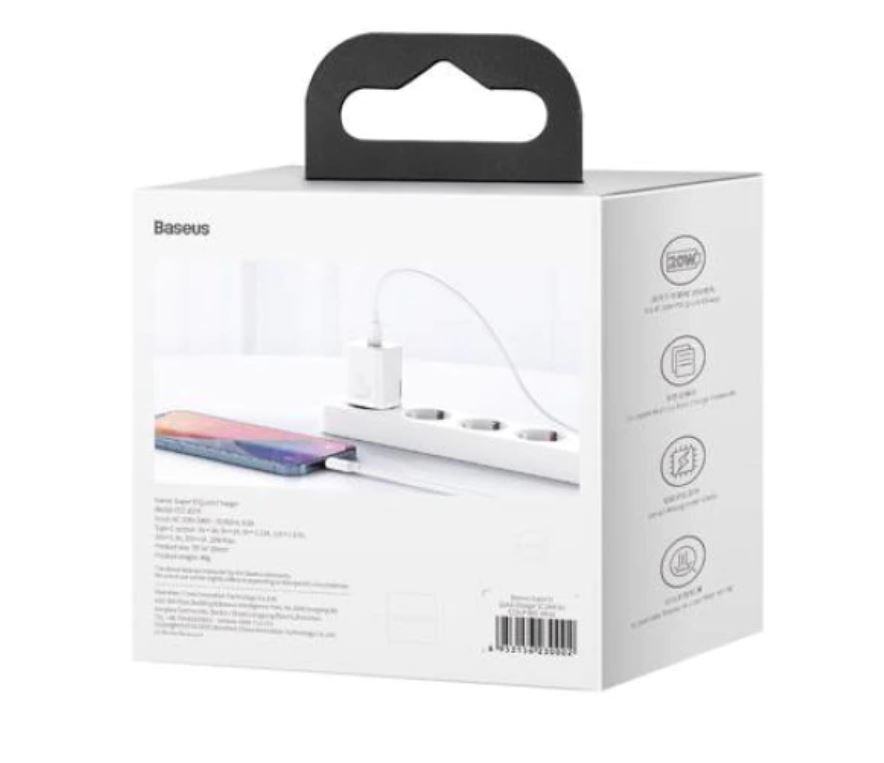 Incarcator Retea Baseus Super Si Quick Charge 20W 1 x USB Type-C 5V/3A Alb thumb