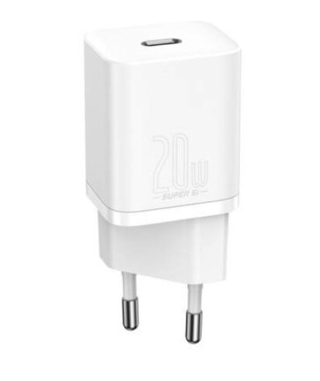 Incarcator Retea Baseus Super Si Quick Charge 20W 1 x USB Type-C 5V/3A Alb thumb