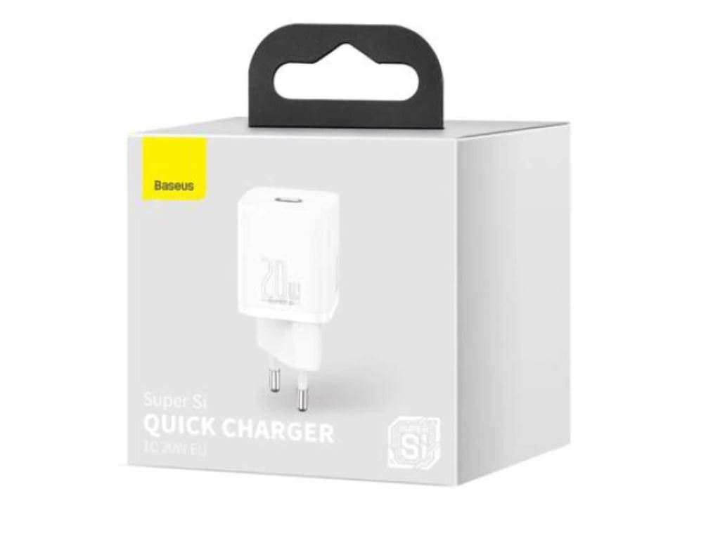 Incarcator Retea Baseus Super Si Quick Charge 20W 1 x USB Type-C 5V/3A Alb thumb