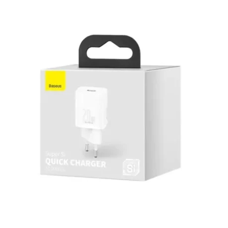Incarcator Retea Baseus Super Si Quick Charge 20W 1 x USB Type-C 5V/3A Alb