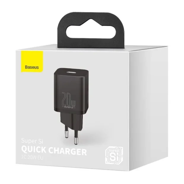 Incarcator Retea Baseus Super Si Quick Charge 20W 1 x USB Type-C 5V/3A Negru