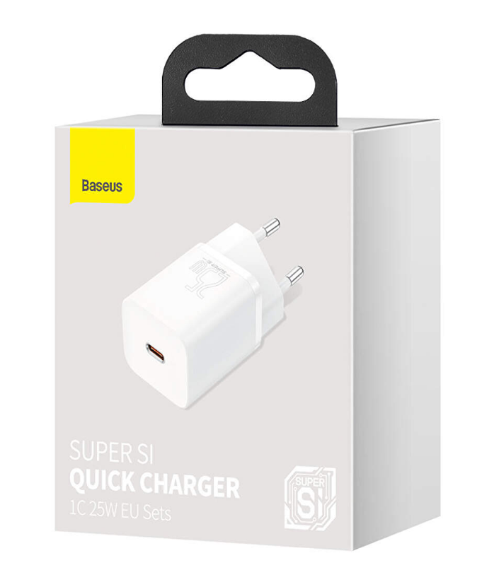 Incarcator Retea Baseus Super Si Quick Charge 25W 1 x USB Type-C 5V/3A Alb thumb