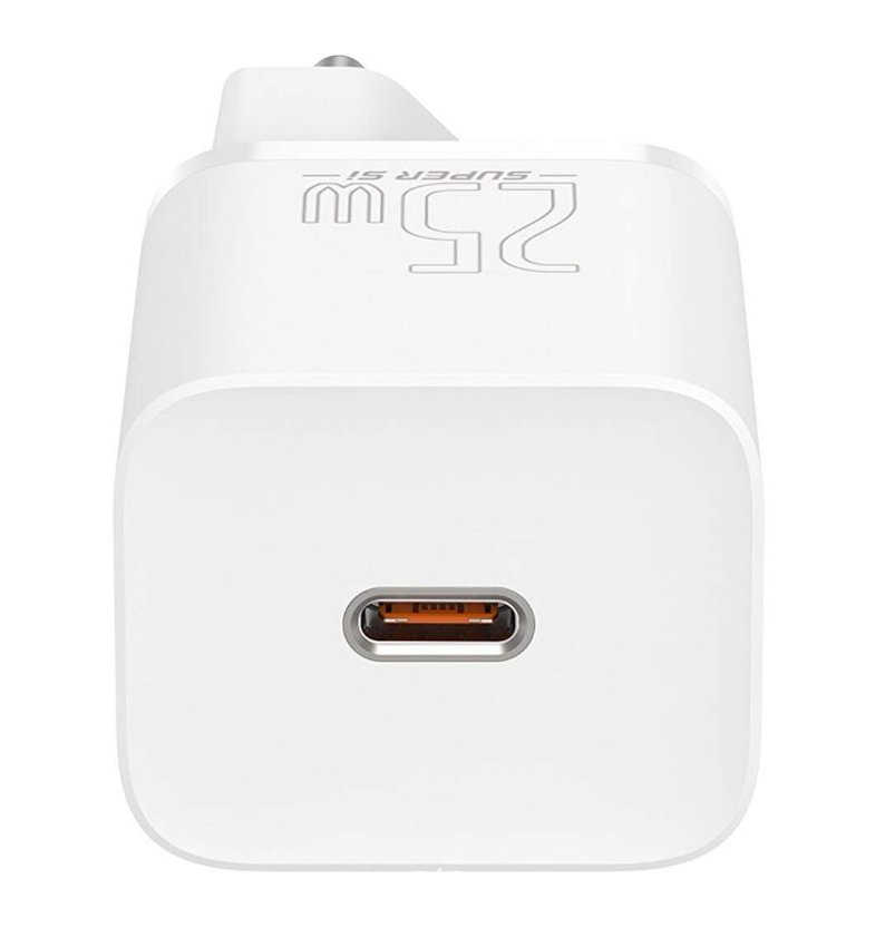 Incarcator Retea Baseus Super Si Quick Charge 25W 1 x USB Type-C 5V/3A Alb thumb