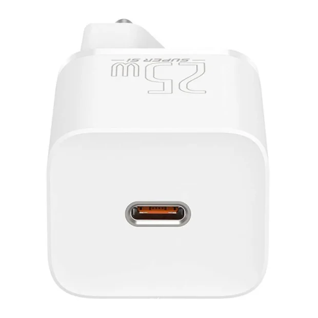 Incarcator Retea Baseus Super Si Quick Charge 25W 1 x USB Type-C 5V/3A Alb
