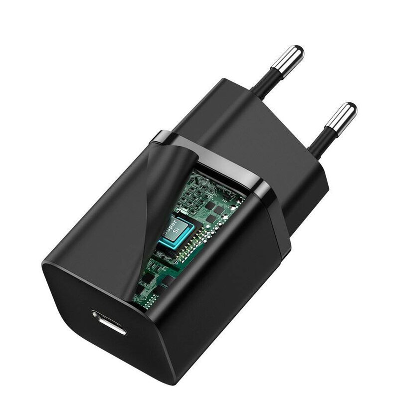 Incarcator Retea Baseus Super Si Quick Charge 30W 1 x USB Type-C 5V/3A Negru thumb