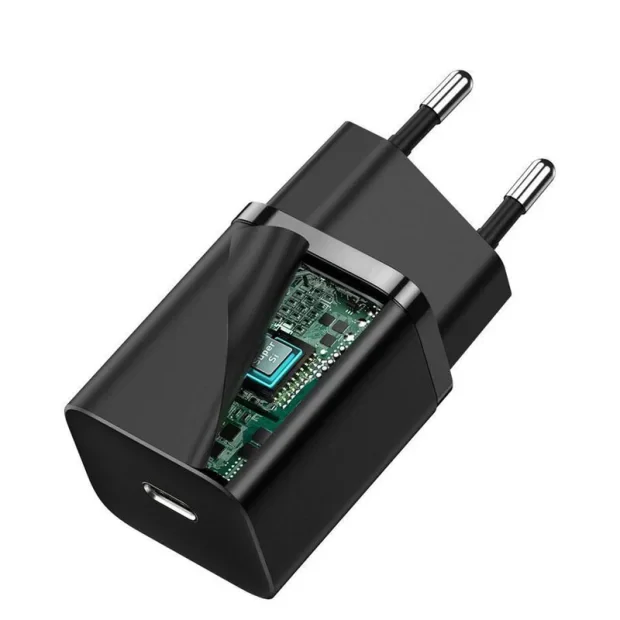 Incarcator Retea Baseus Super Si Quick Charge 30W 1 x USB Type-C 5V/3A Negru