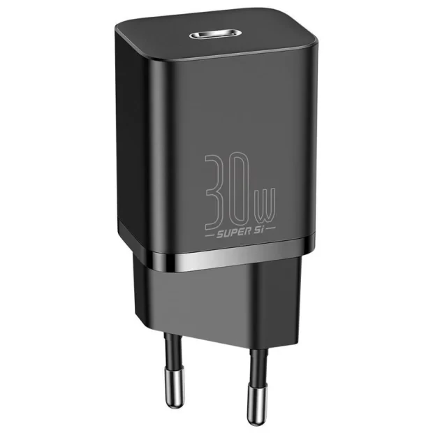 Incarcator Retea Baseus Super Si Quick Charge 30W 1 x USB Type-C 5V/3A Negru