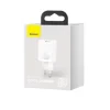 Incarcator Retea Baseus Super Si Quick Charge 30W 1 x USB Type-C si 1 x USB 5V/3A Alb