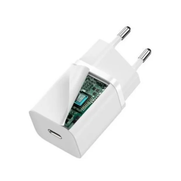 Incarcator Retea Baseus Super Si Quick Charge 30W 1 x USB Type-C si 1 x USB 5V/3A Alb