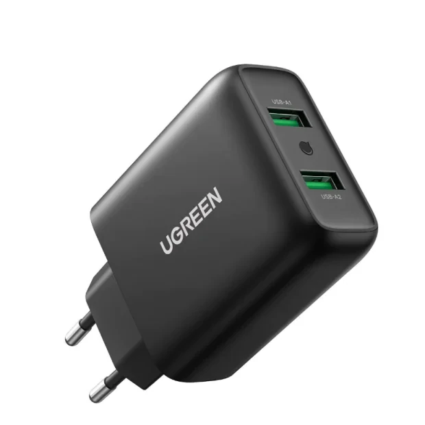 Incarcator retea Ugreen CD161 QC 2 x USB negru