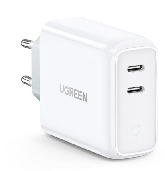 Incarcator retea Ugreen CD199 QC 2 x USB Type-C alb thumb