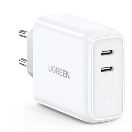 Incarcator retea Ugreen CD199 QC 2 x USB Type-C alb