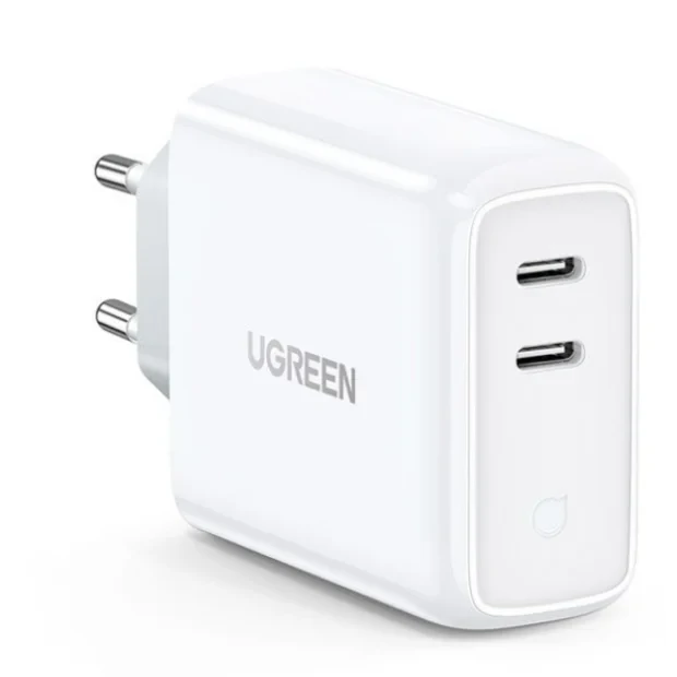 Incarcator retea Ugreen CD199 QC 2 x USB Type-C alb