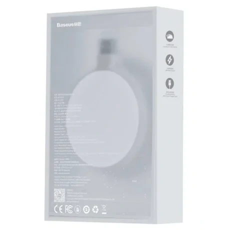 Incarcator Wireless Baseus Jelly Qi 15W include Cablu Type-C la USB Alb