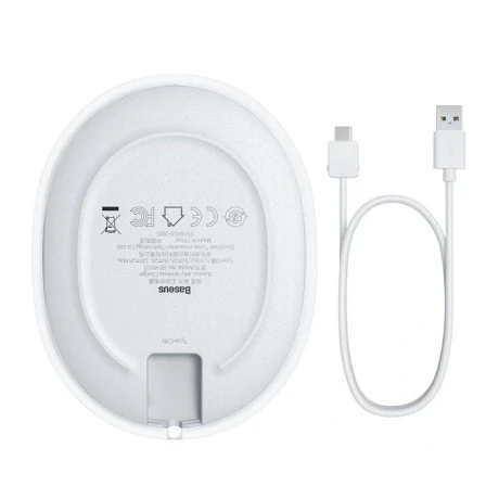 Incarcator Wireless Baseus Jelly Qi 15W include Cablu Type-C la USB Alb