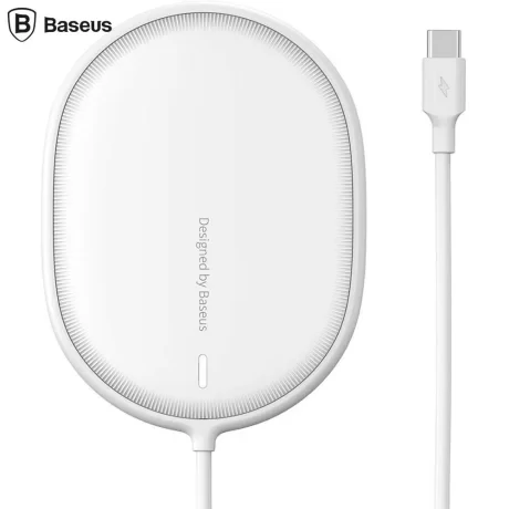 Incarcator Wireless Baseus Light Qi 15W incarcare MagSafe Iphone 12/13 include Cablu Type-C la USB 1.5m Alb