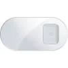 Incarcator Wireless Baseus Simple 2 in 1 Qi 18W include Cablu Type-C la USB Alb