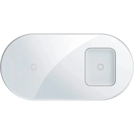 Incarcator Wireless Baseus Simple 2 in 1 Qi 18W include Cablu Type-C la USB Alb