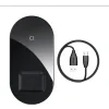 Incarcator Wireless Baseus Simple 2 in 1 Qi 18W include Cablu Type-C la USB Negru