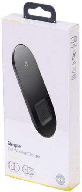 Incarcator Wireless Baseus Simple 2 in 1 Qi 18W include Cablu Type-C la USB Negru thumb