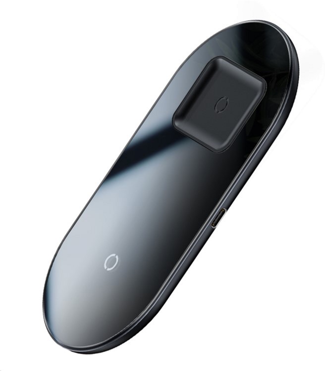 Incarcator Wireless Baseus Simple 2 in 1 Qi 18W include Cablu Type-C la USB Negru thumb