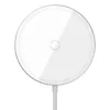 Incarcator Wireless Baseus Simple Qi 15W incarcare MagSafe iPhone 12 Mini/12/12 Pro/12 Pro Max include Cablu Type-C de 1.5m Alb