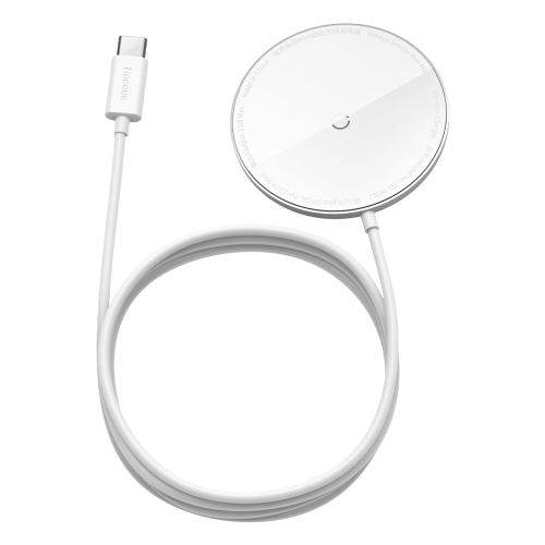 Incarcator Wireless Baseus Simple Qi 15W incarcare MagSafe iPhone 12 Mini/12/12 Pro/12 Pro Max include Cablu Type-C de 1.5m Alb thumb