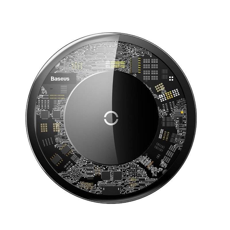 Incarcator Wireless Baseus Simple Qi 10W include cablu Lightning la USB Transparent thumb