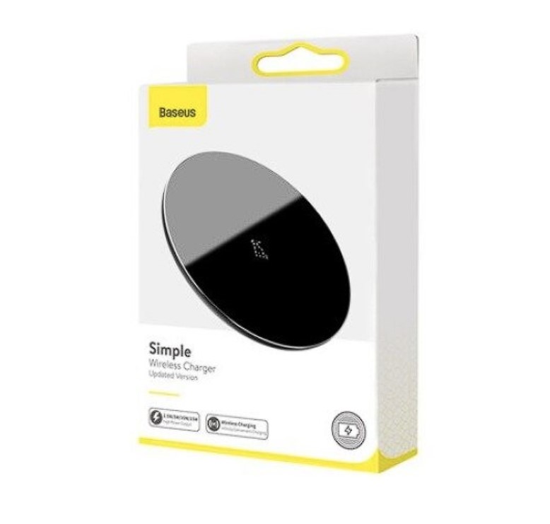 Incarcator Wireless Baseus Simple Qi 15W include Cablu Type-C la Type-C 1m Negru thumb