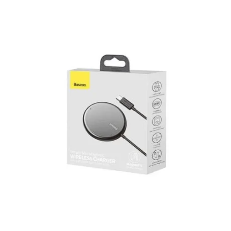 Incarcator Wireless Baseus Simple Qi 15W incarcare MagSafe Iphone 12/13 Cablu Type-C 1.5m Negru