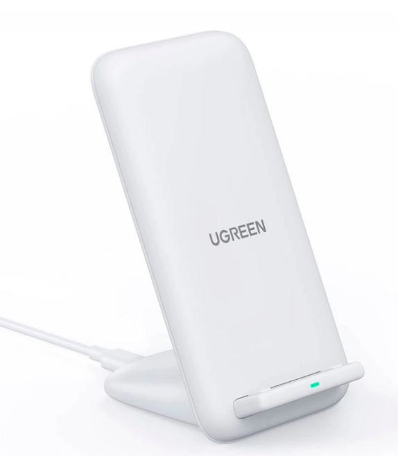 Incarcator wireless Ugreen CD221 Qi 15W 2 in 1 stand + incarcator wireless, cablu Type-C 1m inclus alb thumb