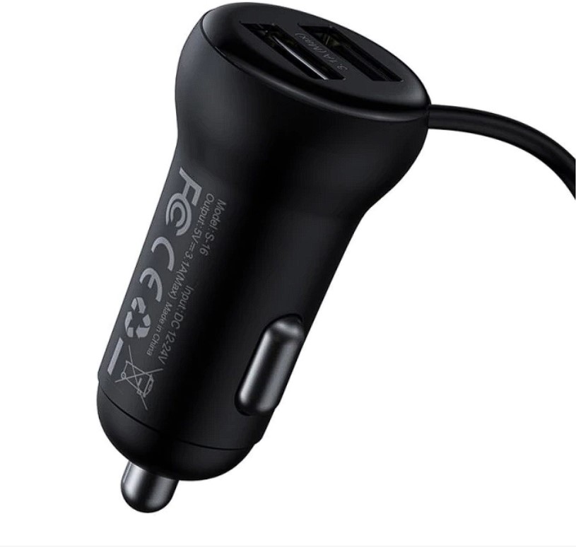 Modulator Auto FM Baseus S-16 T-Type Bluetooth 5.0 2 x USB Output 5V/3.1A Negru thumb