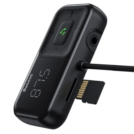 Modulator Auto FM Baseus S-16 T-Type Bluetooth 5.0 2 x USB Output 5V/3.1A Negru
