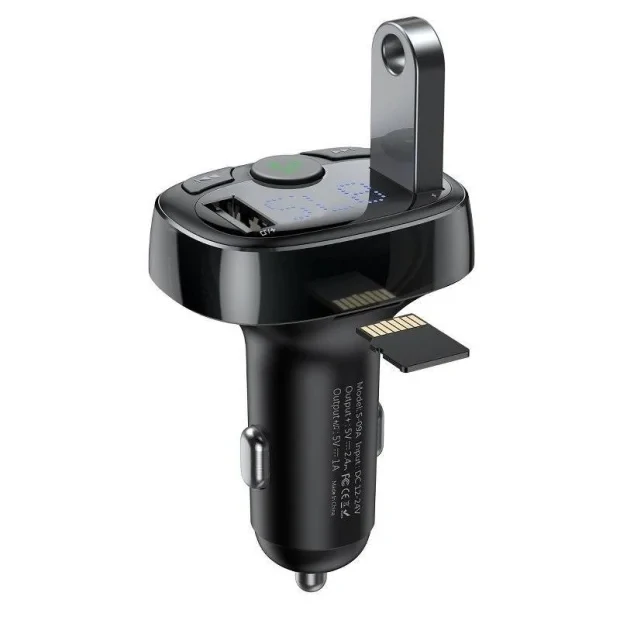 Modulator Auto FM Baseus T-Typed Bluetooth 4.2 2 x USB 5V/3.4A Negru
