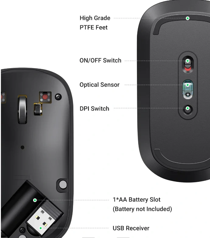 Mouse Ugreen MU001 wireless negru thumb