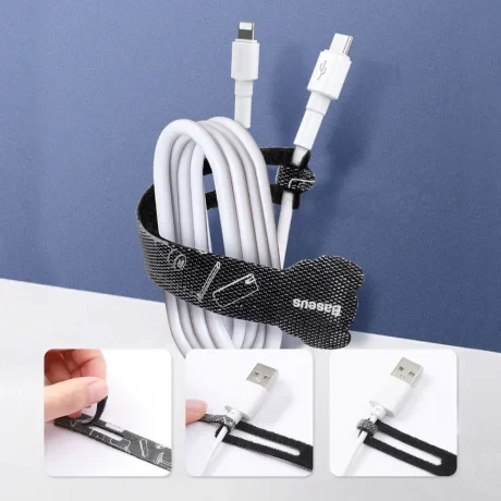 Organizator Cabluri Baseus Kit Fixer Negru