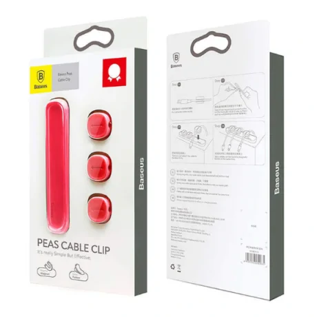 Organizator Cabluri Baseus Peas Rosu