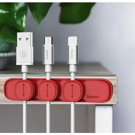 Organizator Cabluri Baseus Peas Rosu