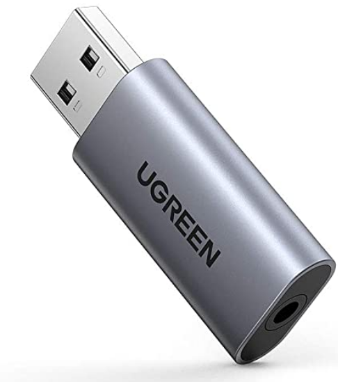 Placa de sunet Ugreen CM383 extern USB 2.0 (T) la 3.5 mm jack (M) gri thumb