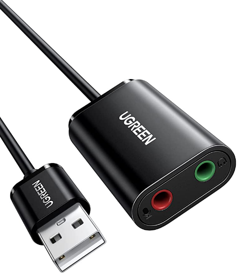 Placa de Sunet Ugreen US205 Extern USB 2.0 conectori 2 x jack 3.5 mm Negru thumb