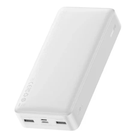 Power Bank Baseus Bipow Digital Display 20000mAh PD 15W 2 x USB 1 x USB Type-C 1 x Micro USB 3A Alb