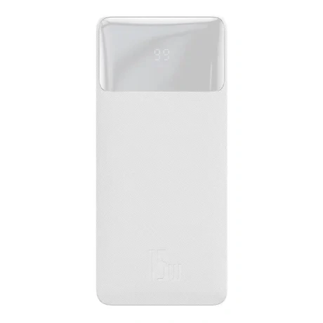Power Bank Baseus Bipow Digital Display 20000mAh PD 15W 2 x USB 1 x USB Type-C 1 x Micro USB 3A Alb