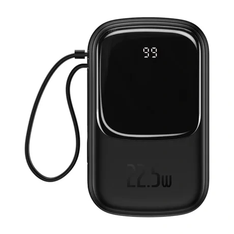 Power Bank Baseus Q Pow 20000mAh PD 22.5W 1 x USB 1 x USB Type-C 1 x USB Type-C inclus 3A Negru