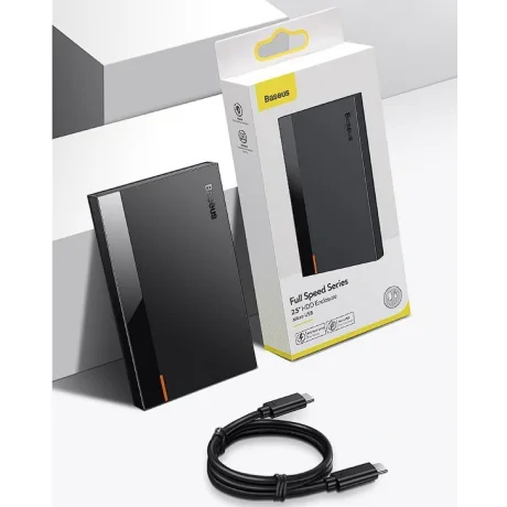 Rack Extern Baseus Full Speed pentru HDD/SSD USB Type-C lungime Cablu 50 cm Negru