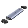 Rack extern Ugreen CM298 pentru SSD M.2 NGFF SATA 2 in 1 conector USB + USB Type-C gri