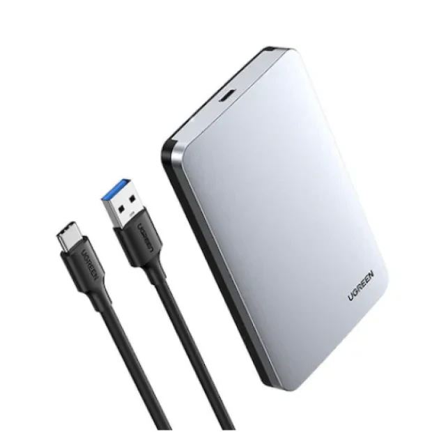 Rack extern Ugreen CM300 pentru HDD si SSD SATA 2.5&quot; conectare USB 3.1 Gen2 cablu inclus USB to USB Type-C gri