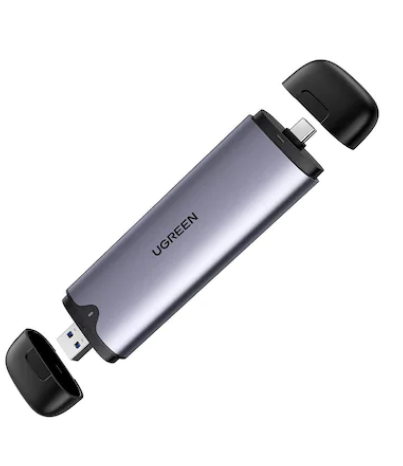 Rack extern Ugreen CM353 pentru SSD M.2 NVMe SATA 2 in 1 conector USB + USB Type-C gri thumb