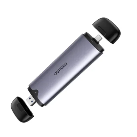 Rack extern Ugreen CM353 pentru SSD M.2 NVMe SATA 2 in 1 conector USB + USB Type-C gri