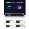 Rack extern Ugreen CM400 pentru SSD M.2 NVMe SATA cablu inclus de 50 cm USB Type-C la USB Type-C gri